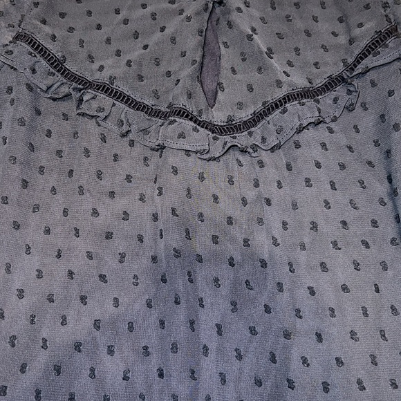 LC Lauren Conrad Mixed-Media Ruffle Tank India Ink size Medium - Picture 5 of 6